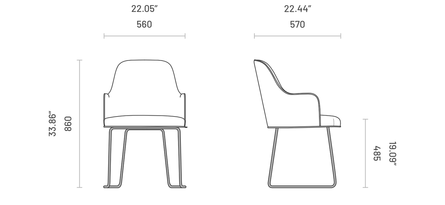 Anna Chair With Armrest (Wood Legs)