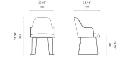 Anna Chair With Armrest (Wood Legs)